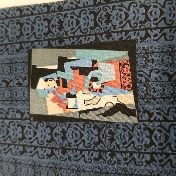 Tie Picasso L'Italienne 1917 100% Silk (Blue) - Picture 6 of 16